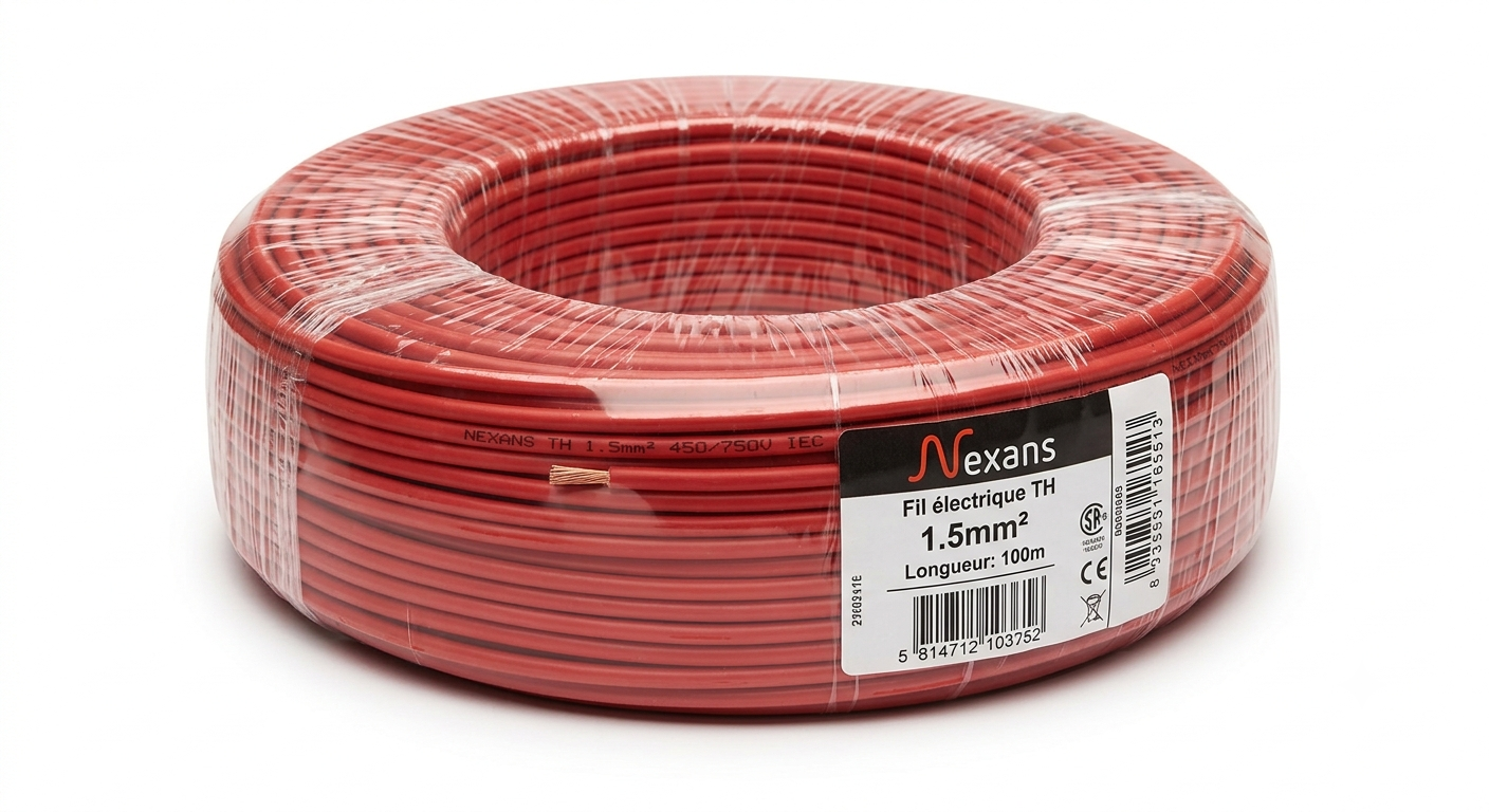 Fil électrique TH 2,5mm² NEXANS (Rouleau 100m)
