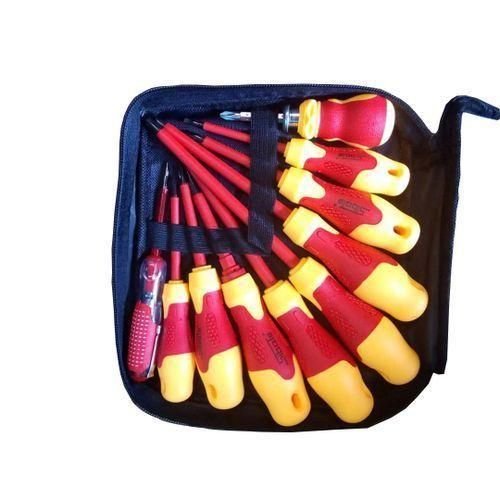 Lot De 10 Tournevis D'Électricien Isolé - Rouge/Jaune