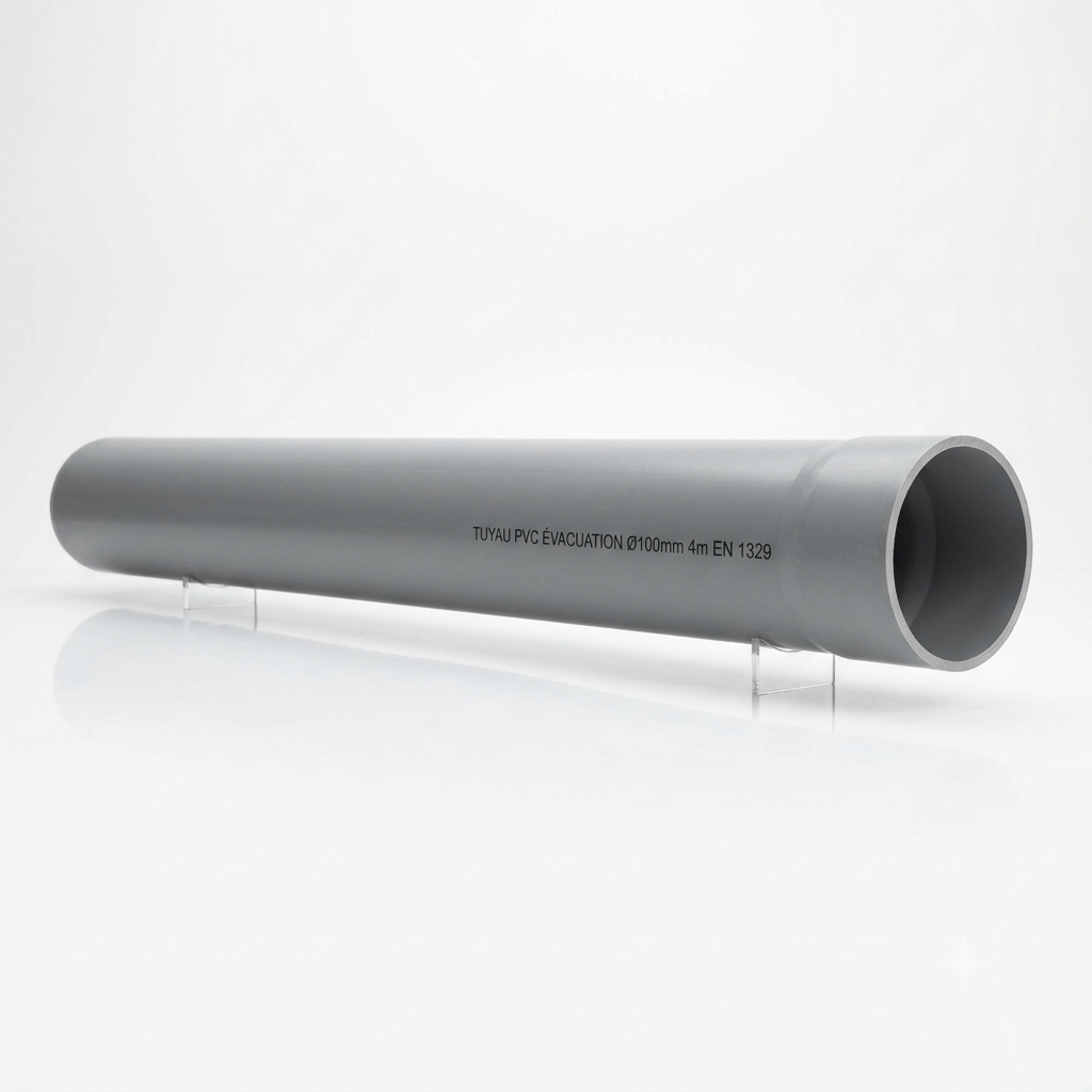 Tuyau PVC Évacuation Ø100mm (Barre de 4m)