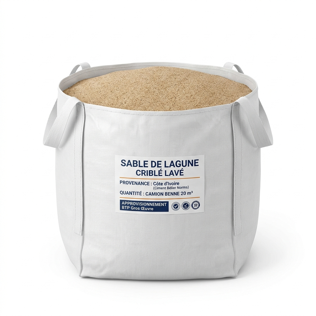 Sable de lagune criblé lavé (Camion benne 20 m³)