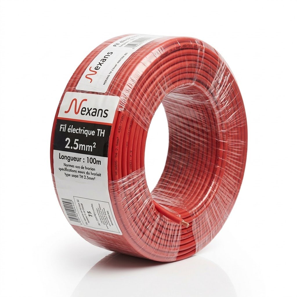 Fil électrique TH 2,5mm² NEXANS (Rouleau 100m)